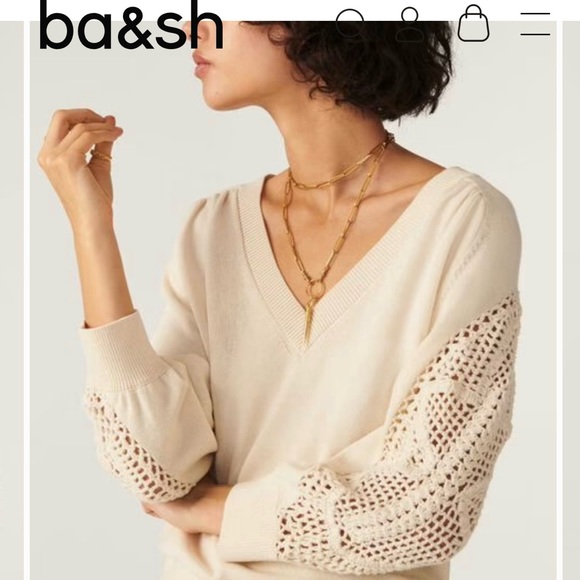 ba&sh Sweaters - Ba&sh Wool Whimsical Romantic Boho Valentine Parisian Sz-L Burgundy Sweater